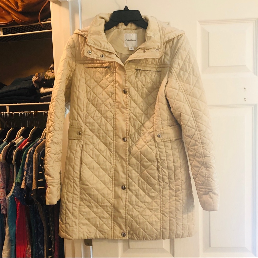 Croft & Barrow Quilted Hooded Parka Coat EUC